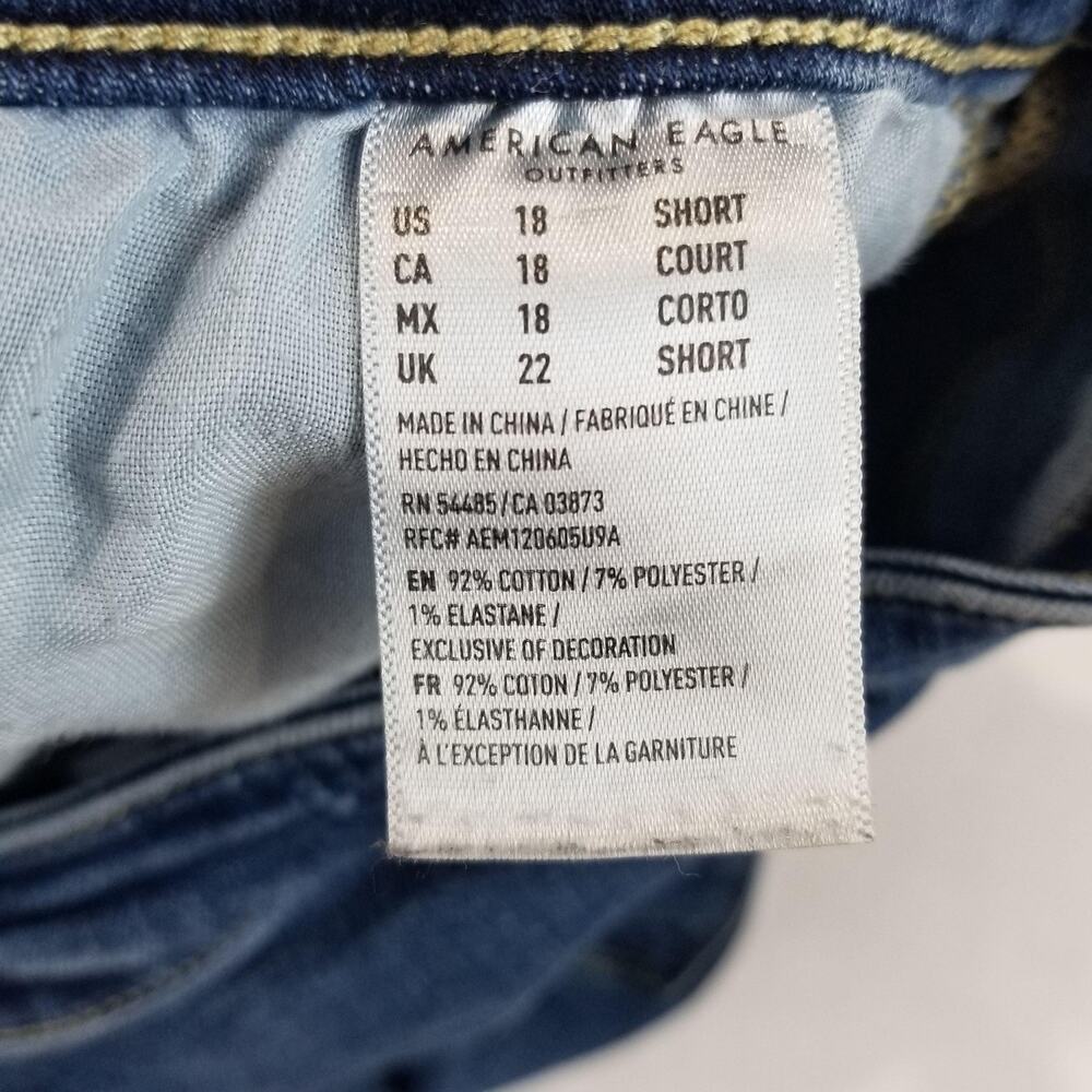 American Eagle Jeans Womens 18 Short Hi-Rise Jegging Super Stretch Distressed - Picture 7 of 11